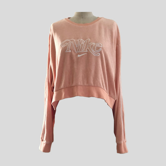 Nike Orange Pastel Cotton Cropped Logo Sweatshirt