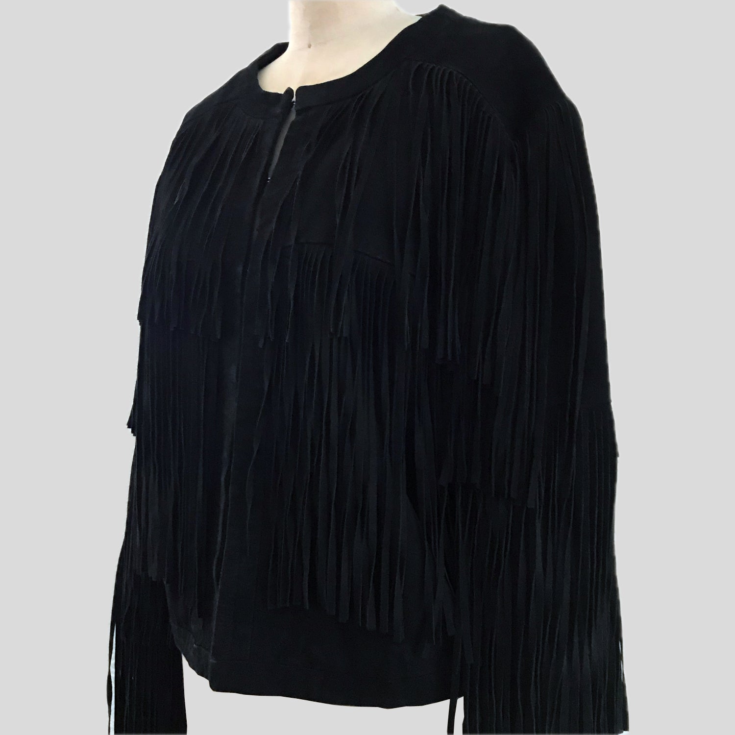 raj-black-suede-fringe-hippie-boho-jacket