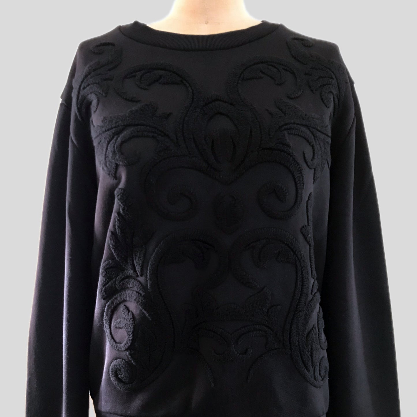 sandro-black-cotton-fluer-di-lis-sweatshirt