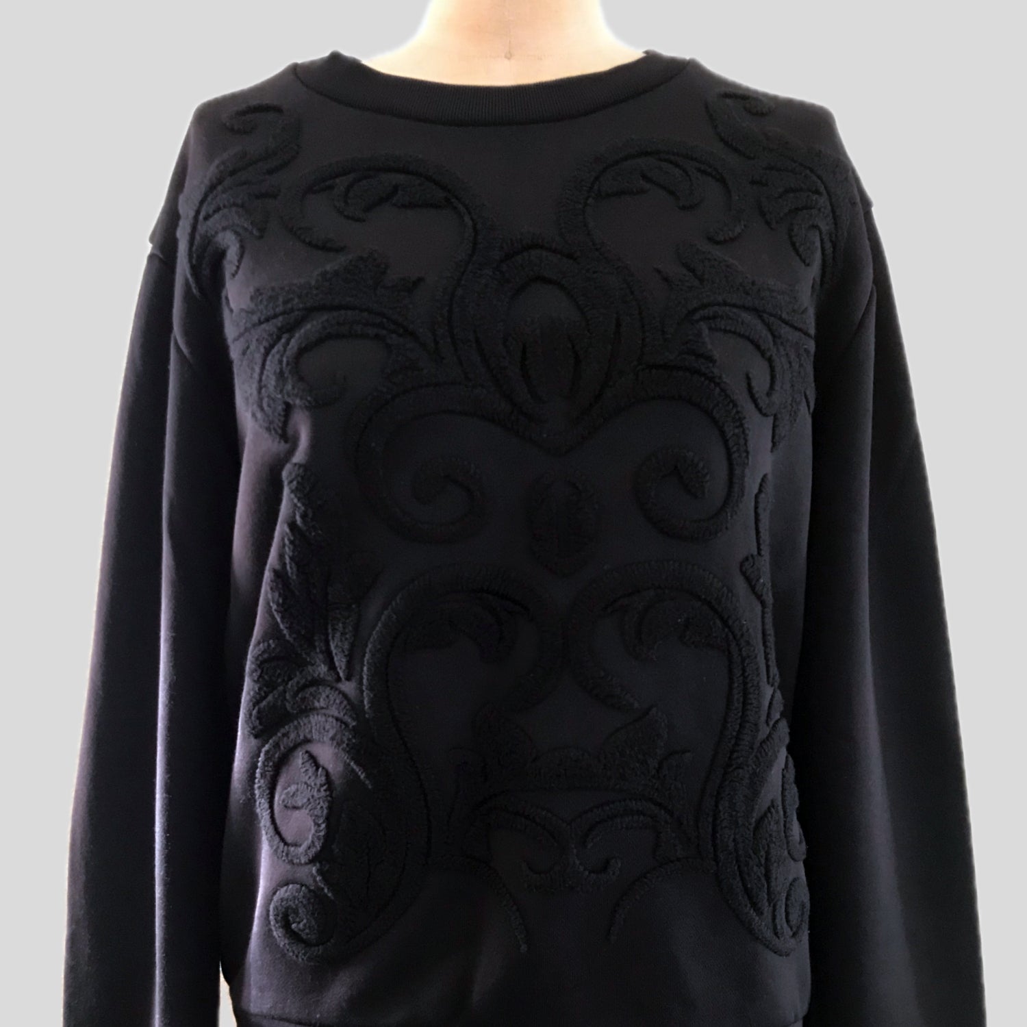 sandro-black-cotton-fluer-di-lis-sweatshirt