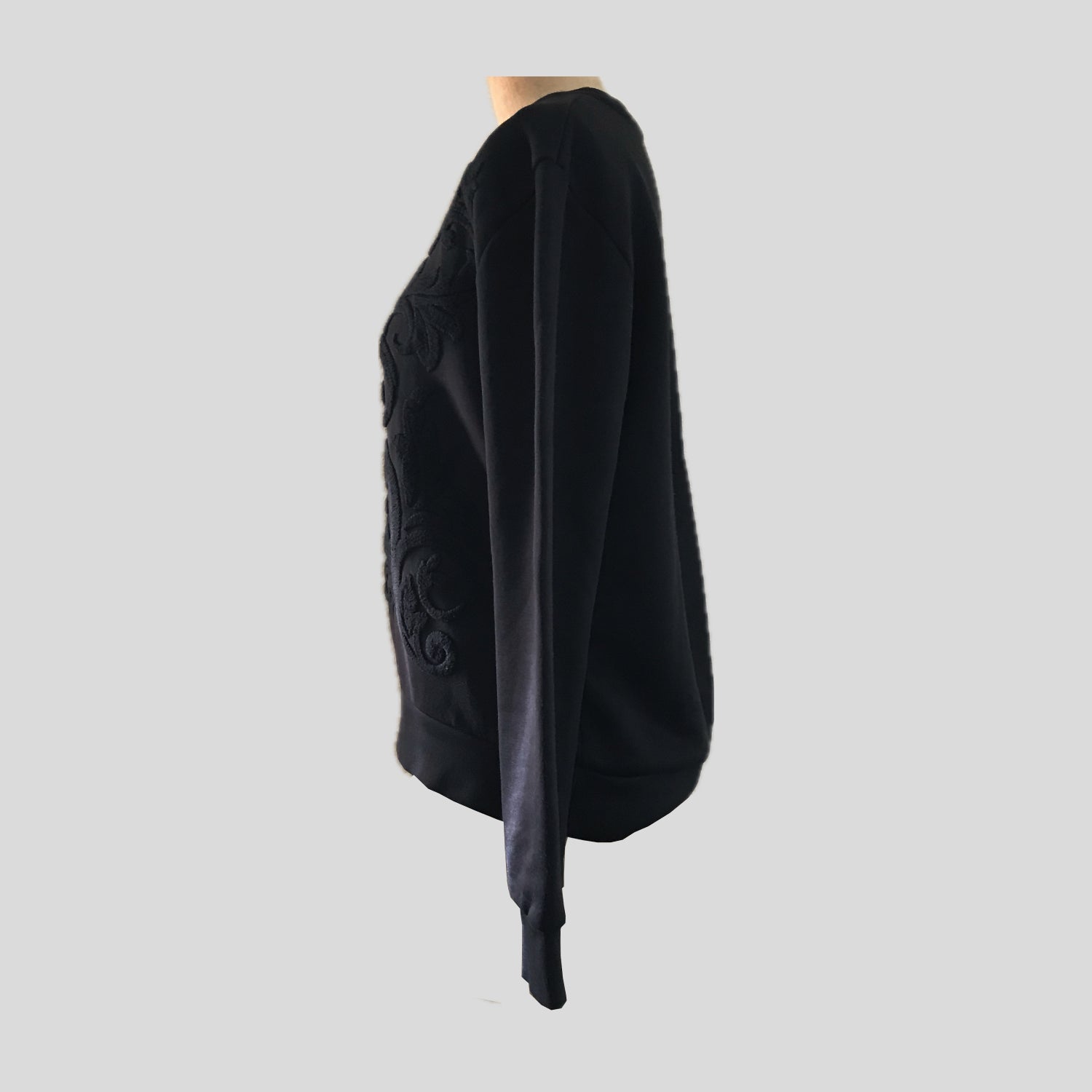 sandro-black-cotton-fluer-di-lis-sweatshirt