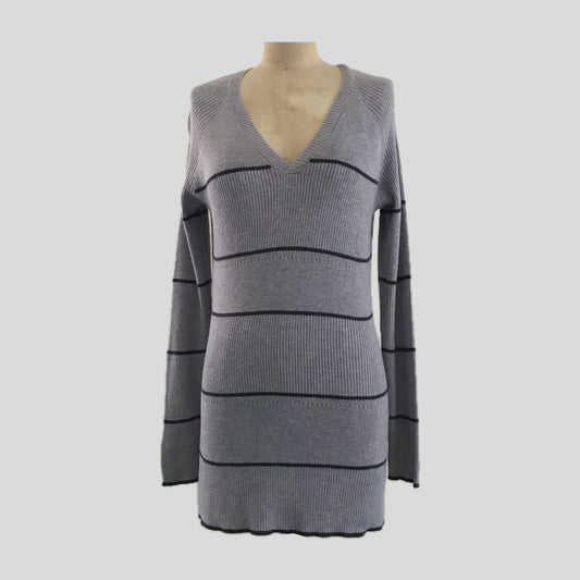 Smartwool Lilac Gray Striped Knit Sweater Top