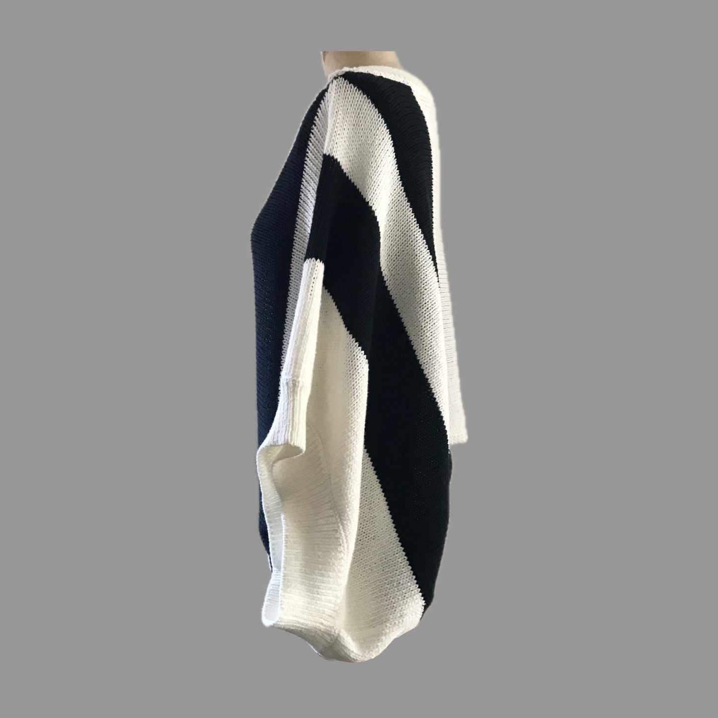 trina-turk-cream-black-striped-knit-cotton-boxy-sweater