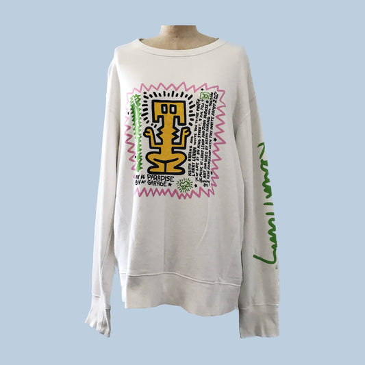 Uniqlo Keith Haring White Cotton Illustrated Art Sweatshirt
