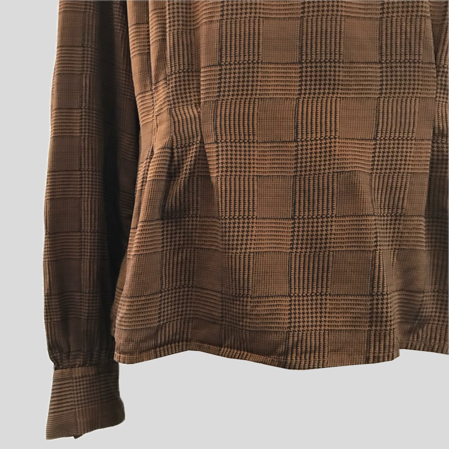 vintage-1970s-brown-silk-houndstooth-blouse