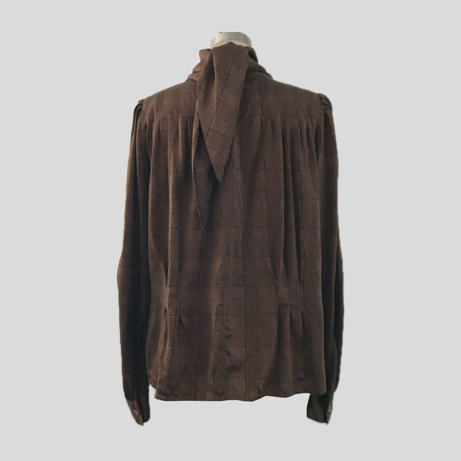 vintage-1970s-brown-silk-houndstooth-blouse