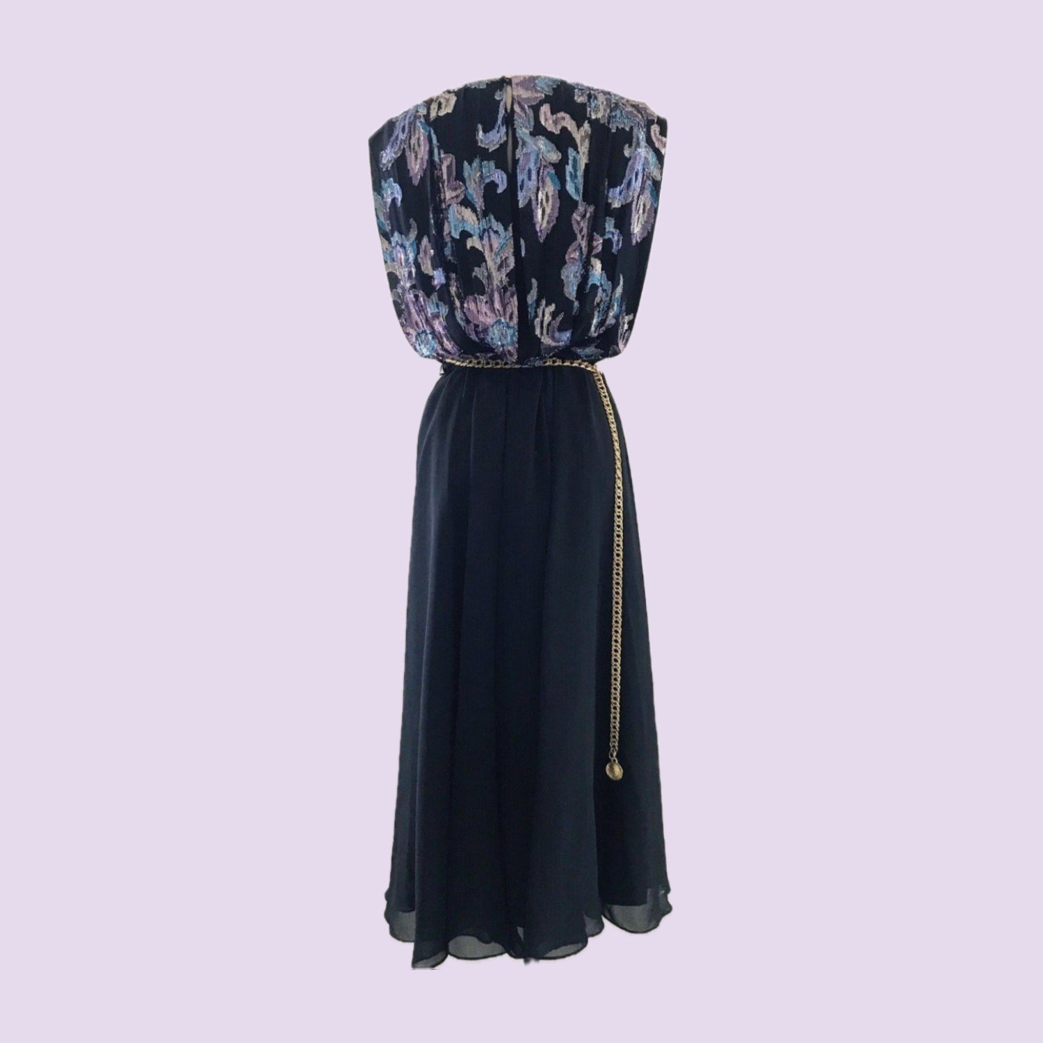 vintage-1980s-black-chiffon-midi-dress