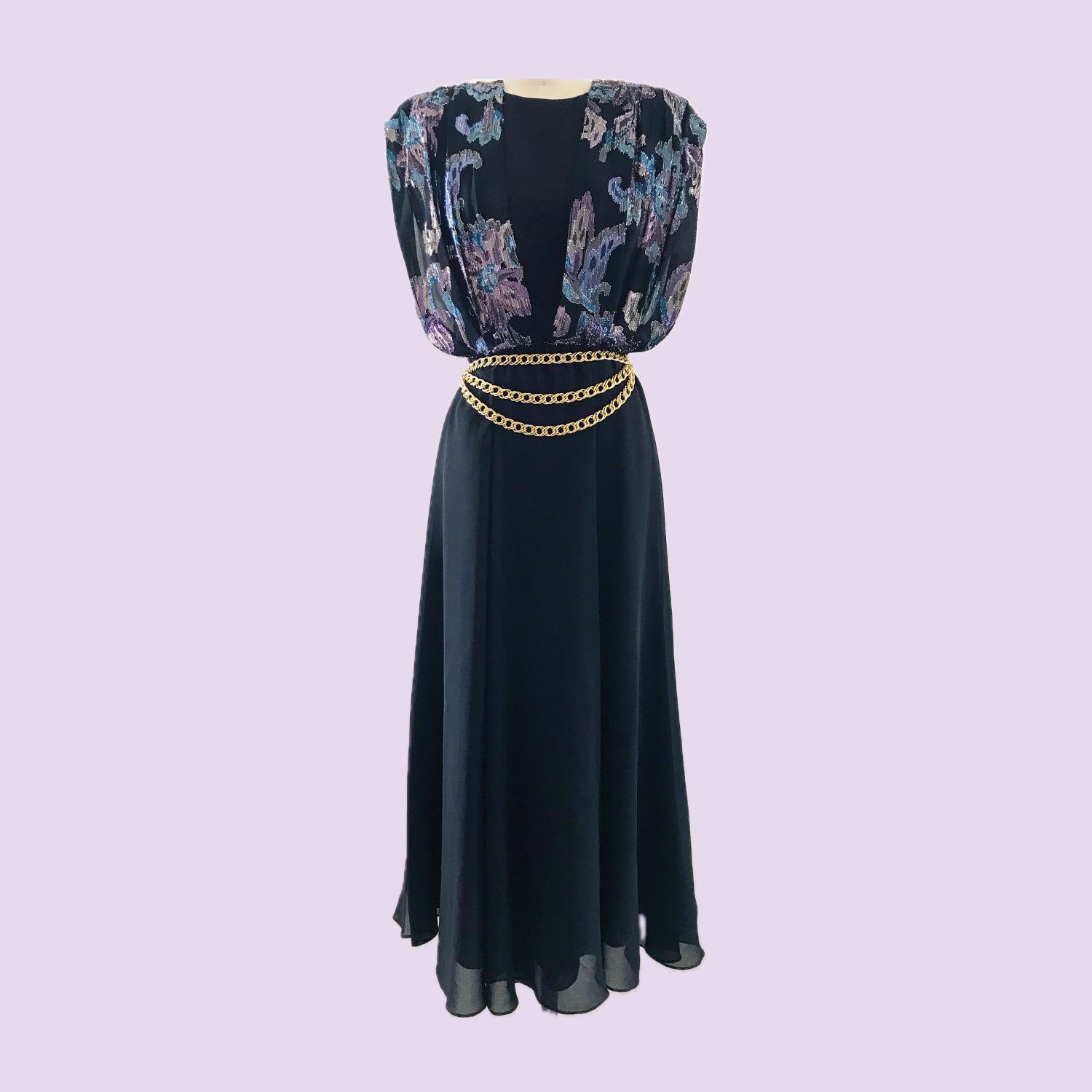 vintage-1980s-black-chiffon-midi-dress