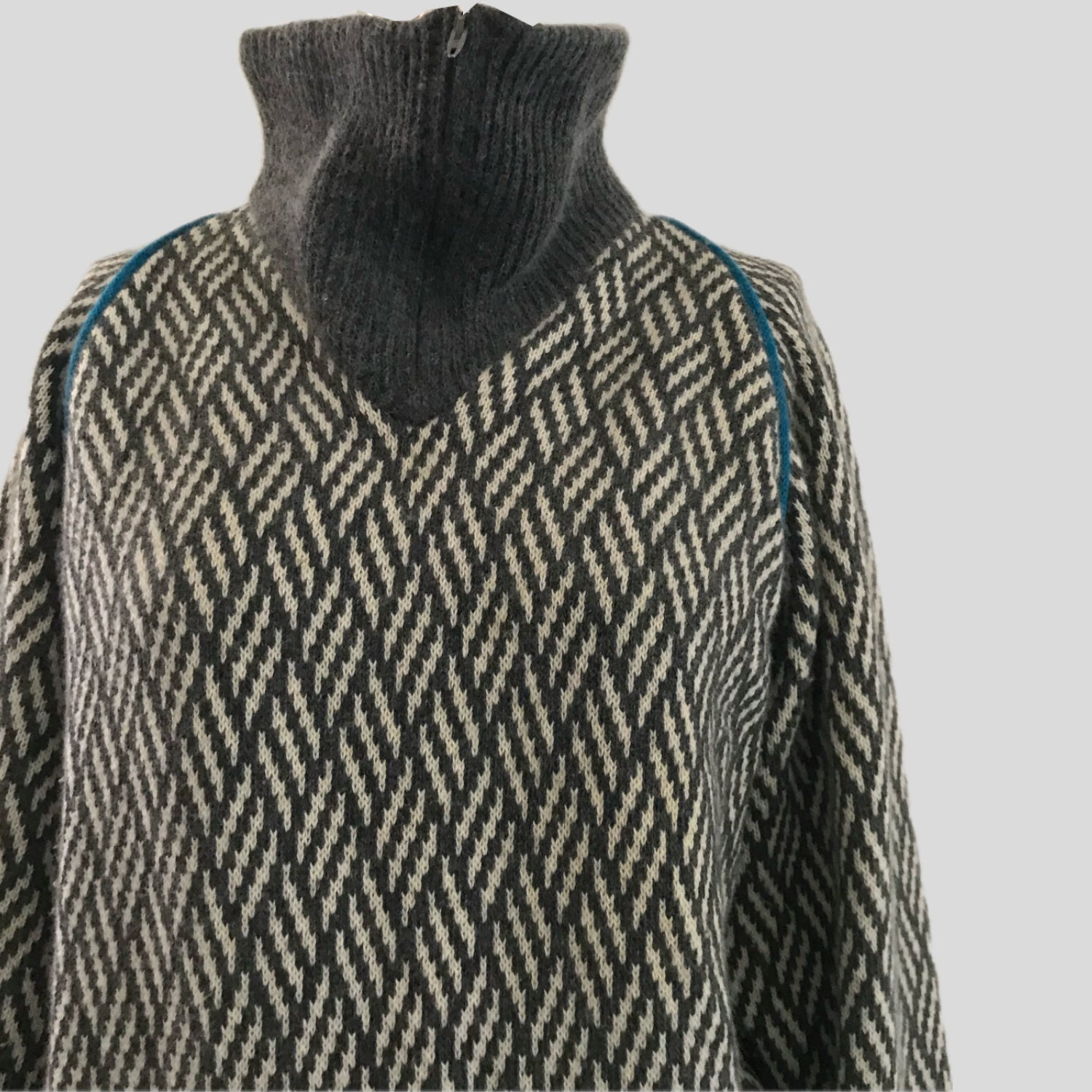 vintage-1980s-gray-wool-high-neck-chevron-pullover-sweater