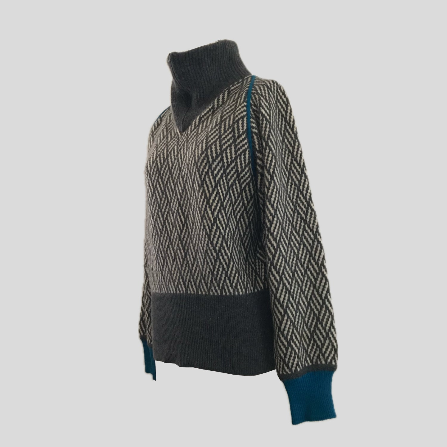 vintage-1980s-gray-wool-high-neck-chevron-pullover-sweater