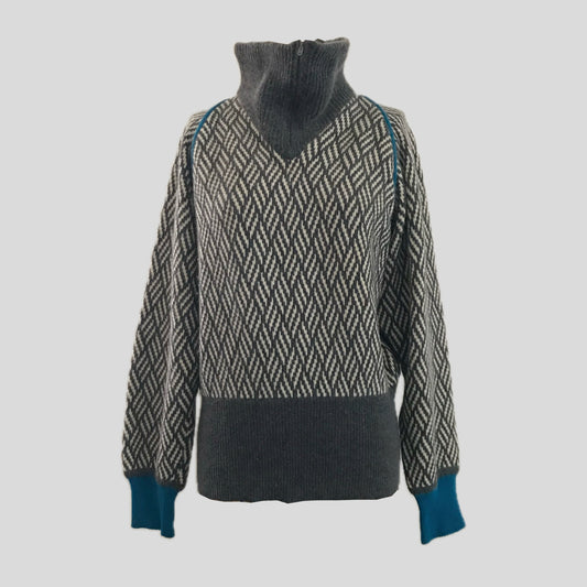 vintage-1980s-gray-wool-high-neck-chevron-pullover-sweater