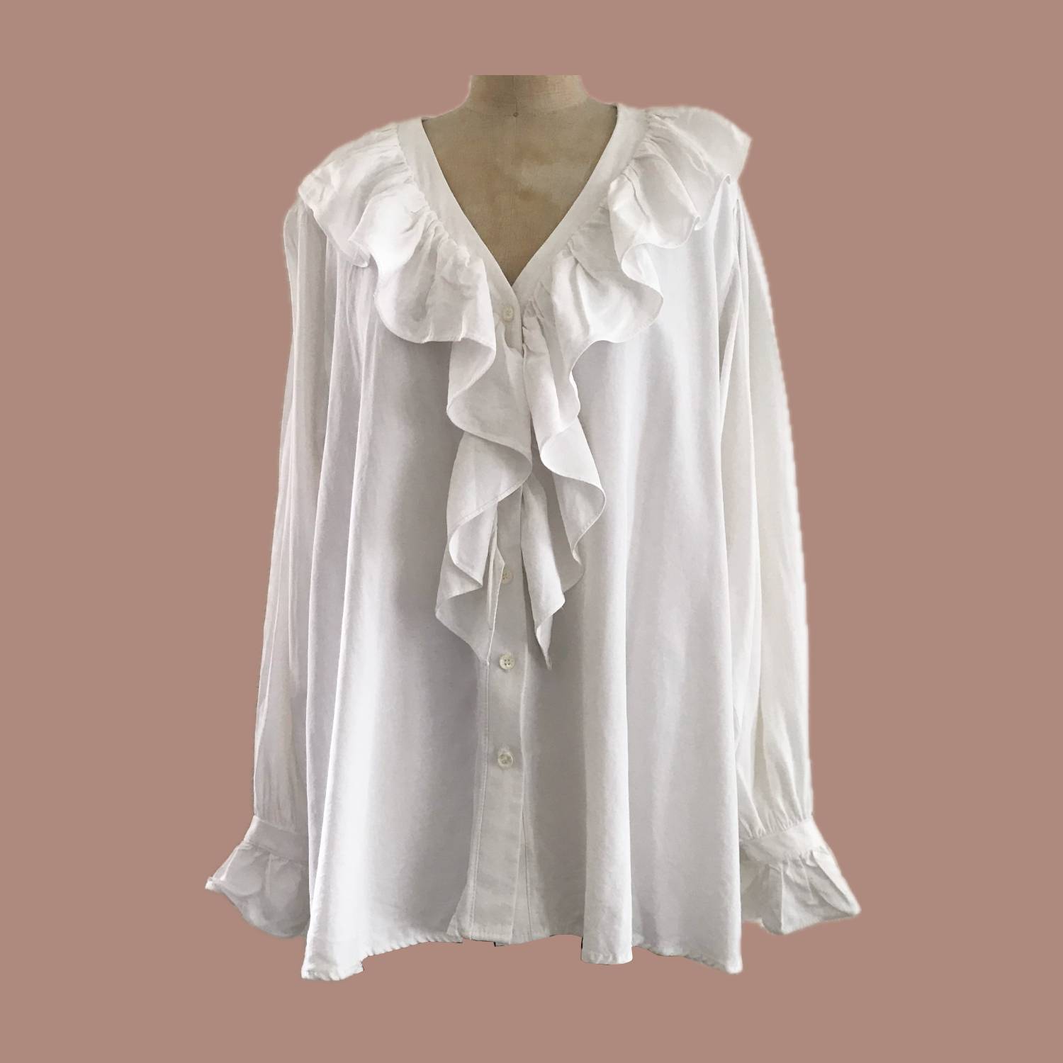 vintage-1990s-express-white-ruffle-blouse