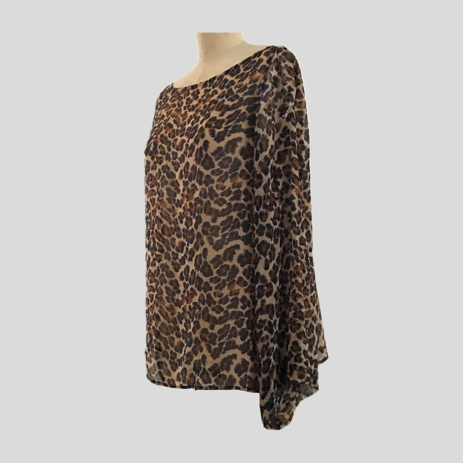 vintage-abs-tan-animal-print-chiffon-top-blouse
