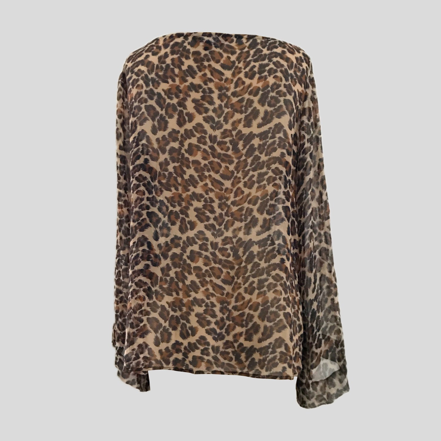 vintage-abs-tan-animal-print-chiffon-top-blouse
