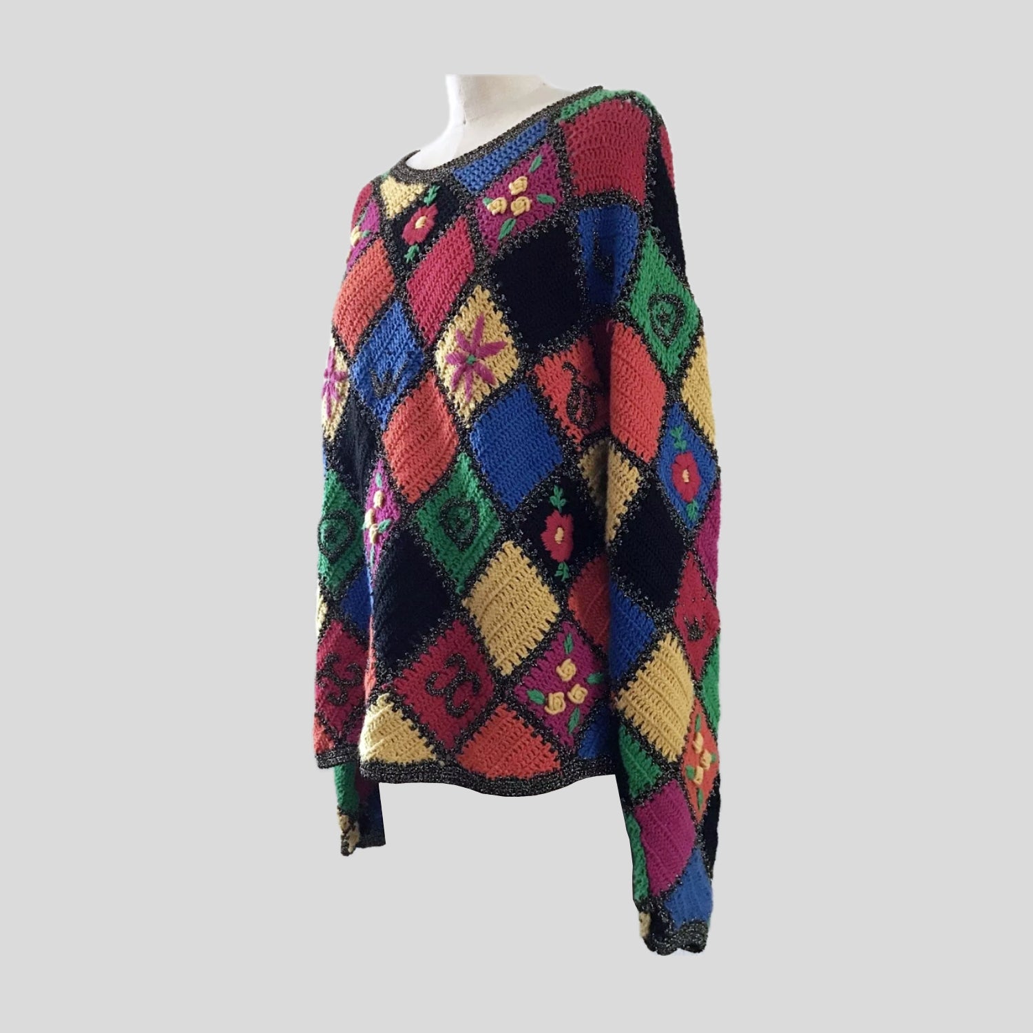 vintage-jennifer-reed-prelovely-colorful-knit-crochet-sweater