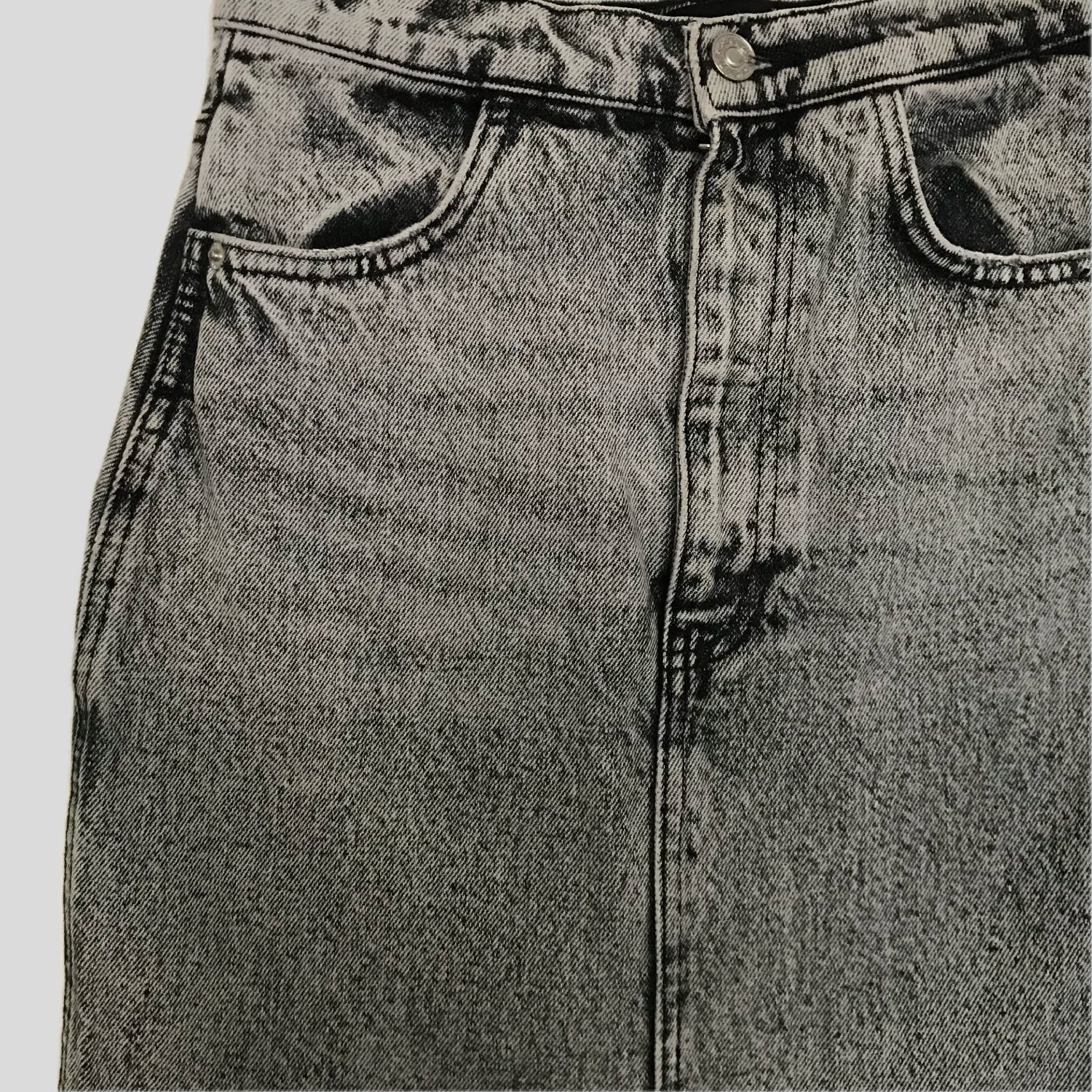 zara-black-acid-wash-straight-denim-pencil-skirt