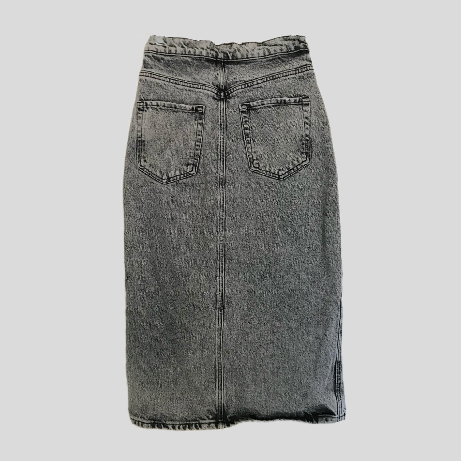zara-black-acid-wash-straight-denim-pencil-skirt