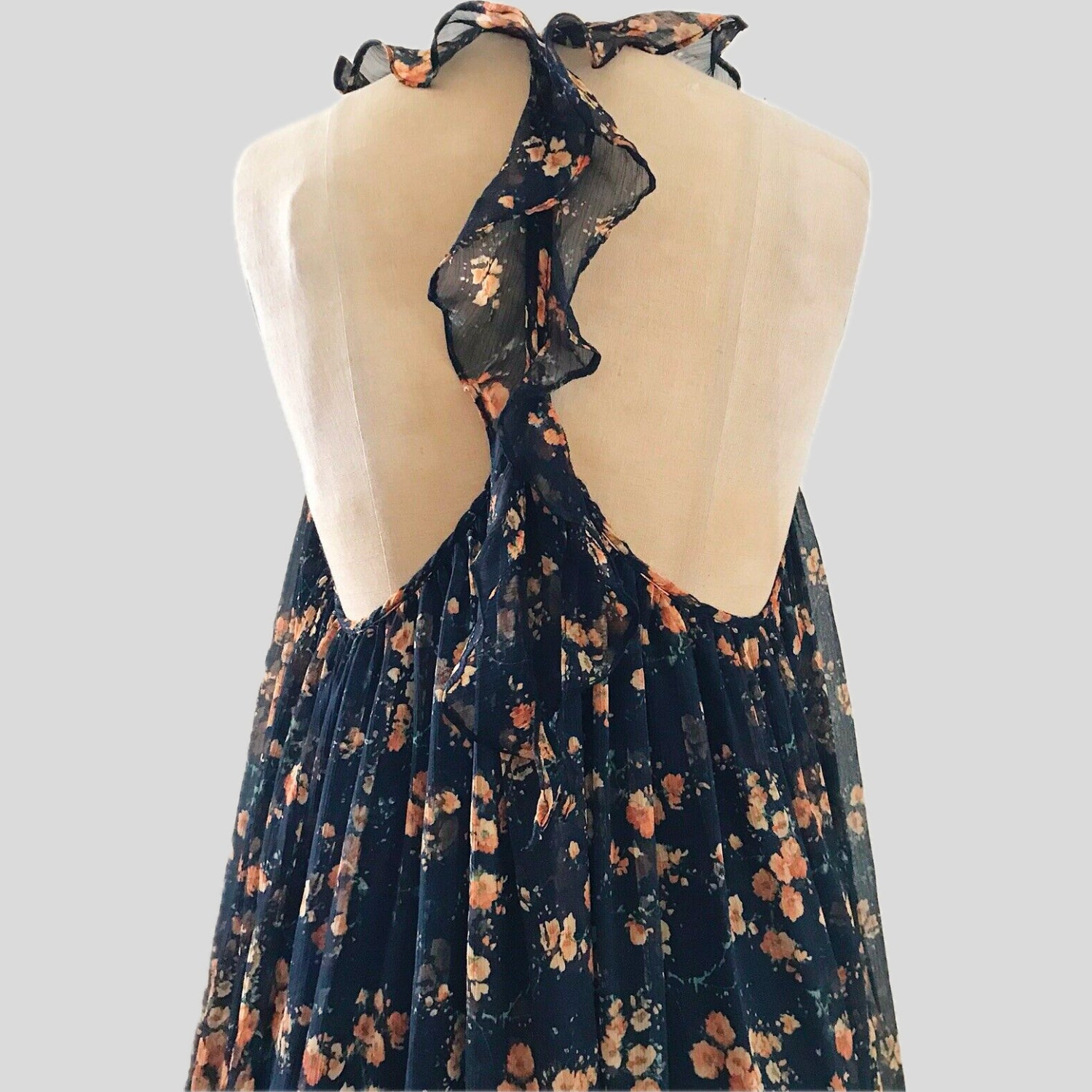 zara-black-chiffon-floral-boho-midi-dress