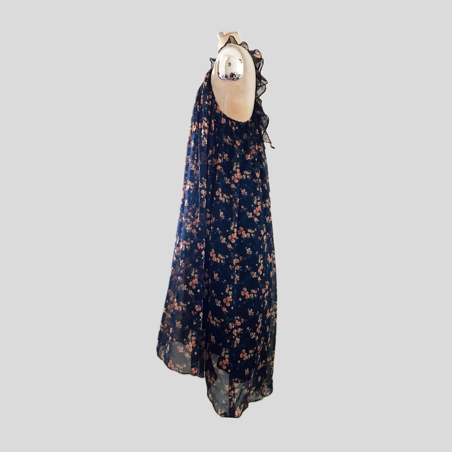 zara-black-chiffon-floral-boho-midi-dress