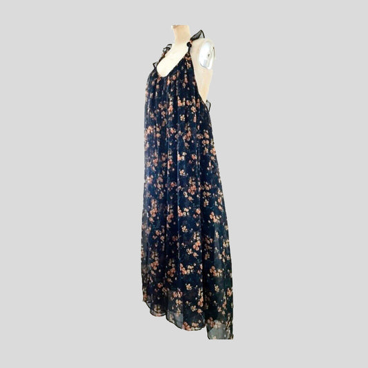 zara-black-chiffon-floral-boho-midi-dress