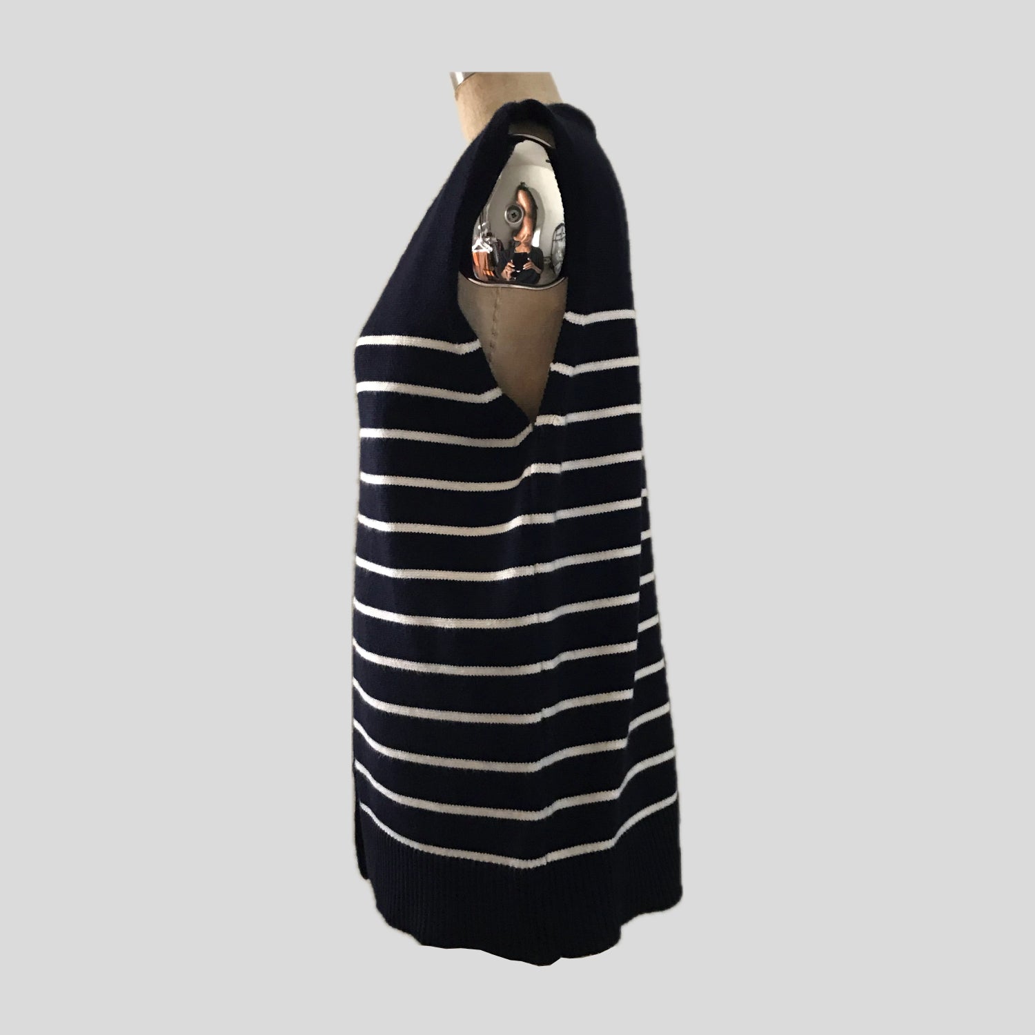 zara-navy-blue-striped-oversized-vest-top