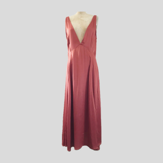 zara-pink-peach-satin-midi-dress