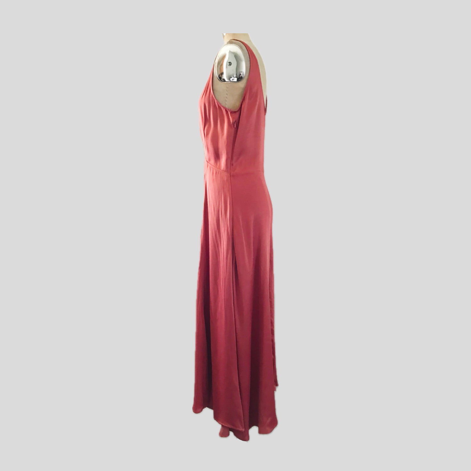 zara-pink-peach-satin-midi-dress