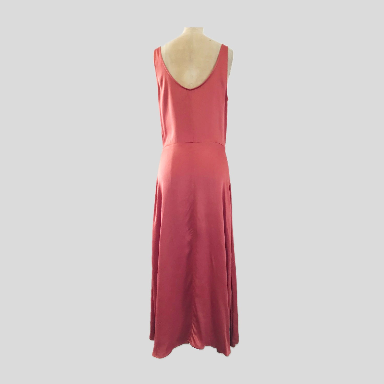 zara-pink-peach-satin-midi-dress