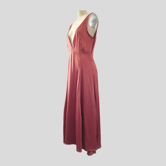 zara-pink-peach-satin-midi-dress