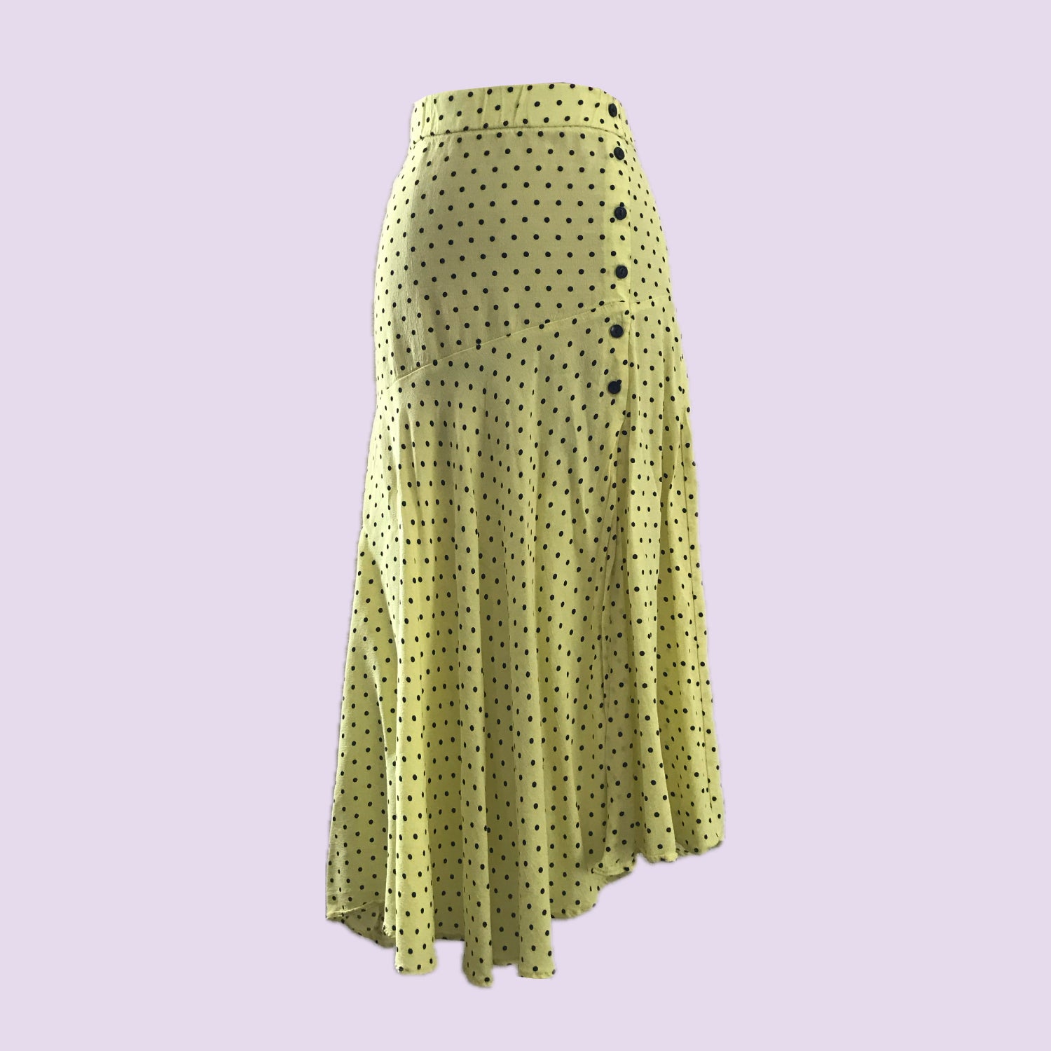 zara-yellow-polka-dot-midi-skirt