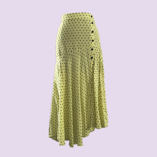zara-yellow-polka-dot-midi-skirt