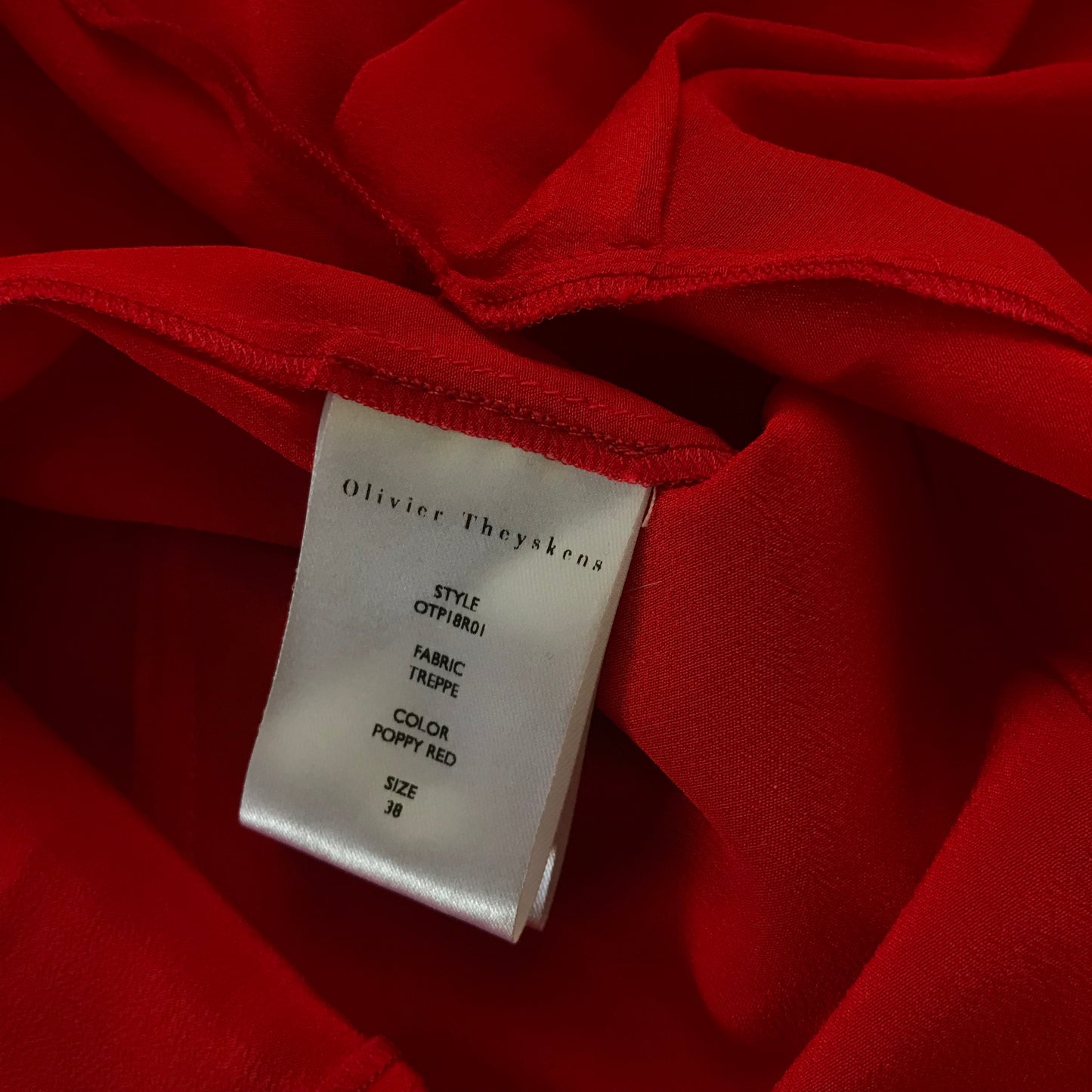 Olivier Theyskens Red Silk Lace Midi Slip Dress