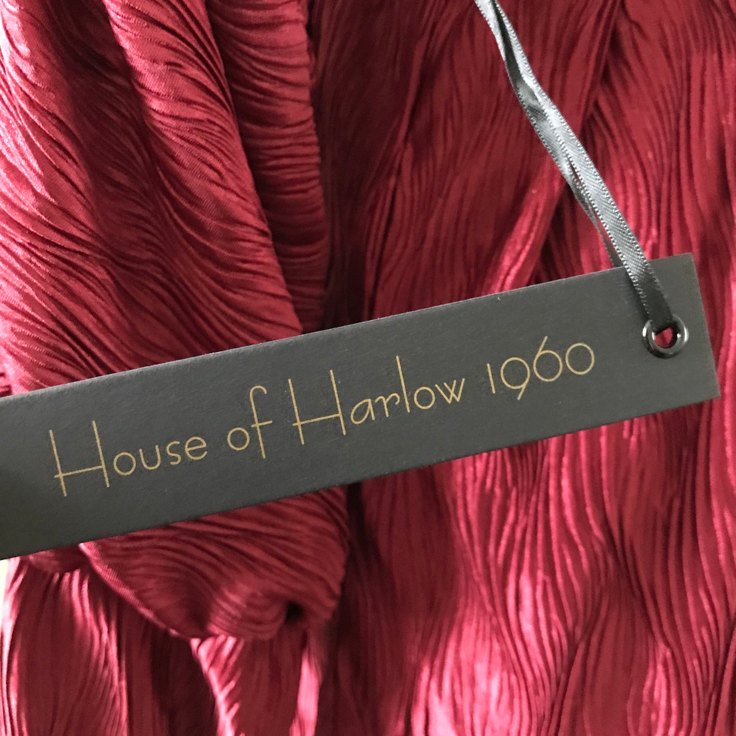 House of Harlow Retro Burgundy Satin Wrap Dress