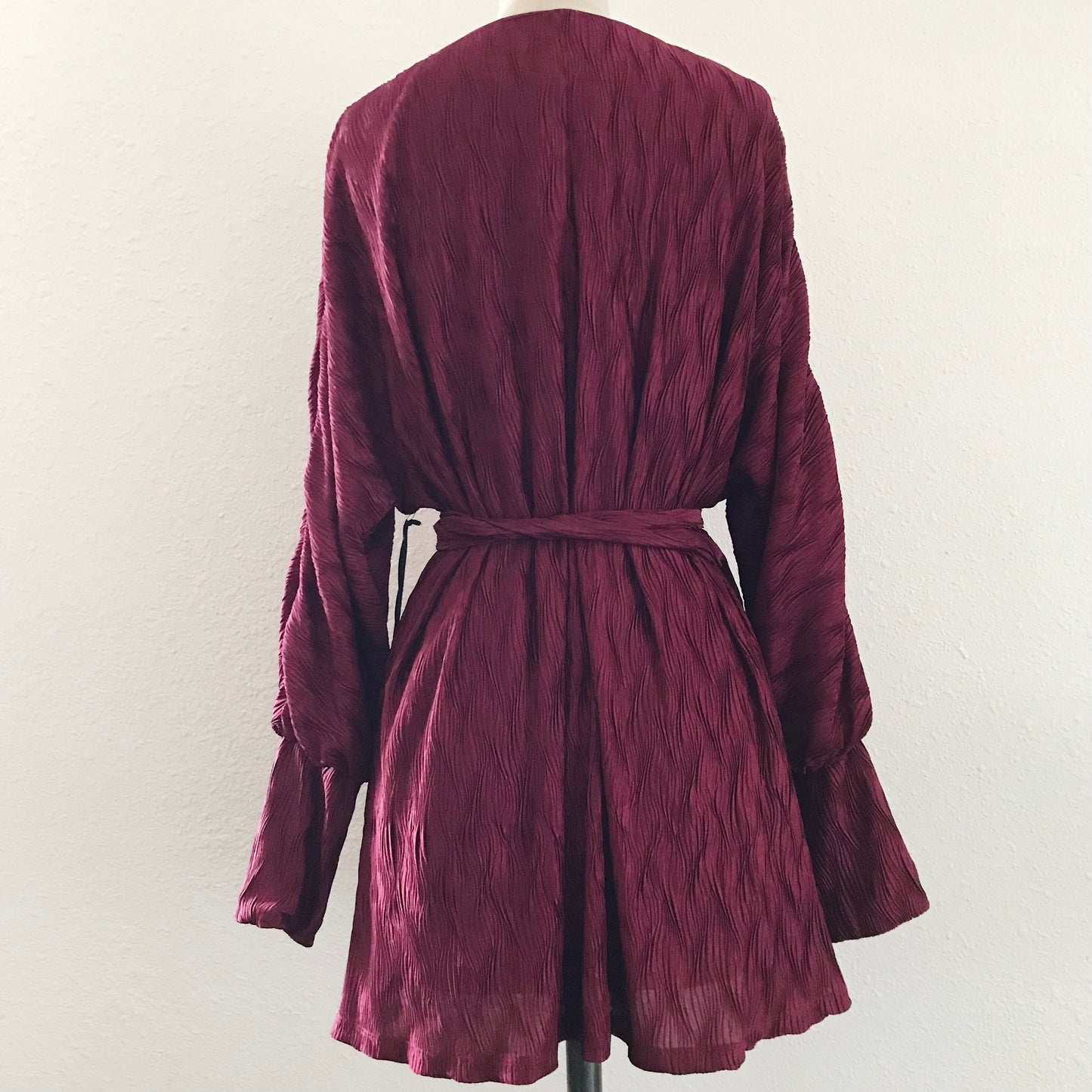 Prelovely | House of Harlow Retro Burgundy Satin Wrap Dress