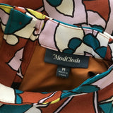 Modcloth Retro 70s Brown Floral A Line Dress