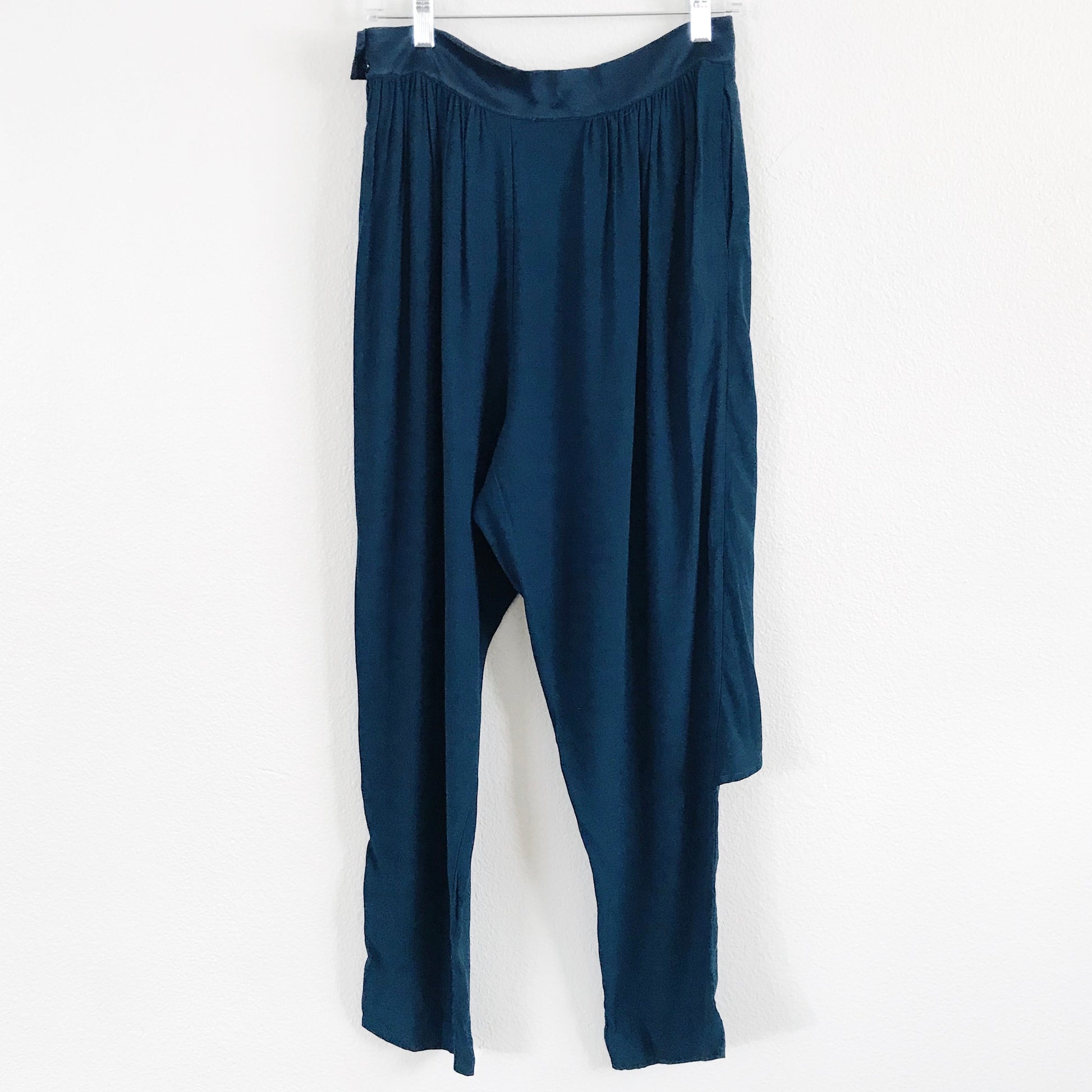 Prelovely | Anthropologie Blue Drop Crotch Overlay Harem Pants