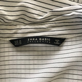 Zara White Pinstriped Long Tunic Shirt Dress
