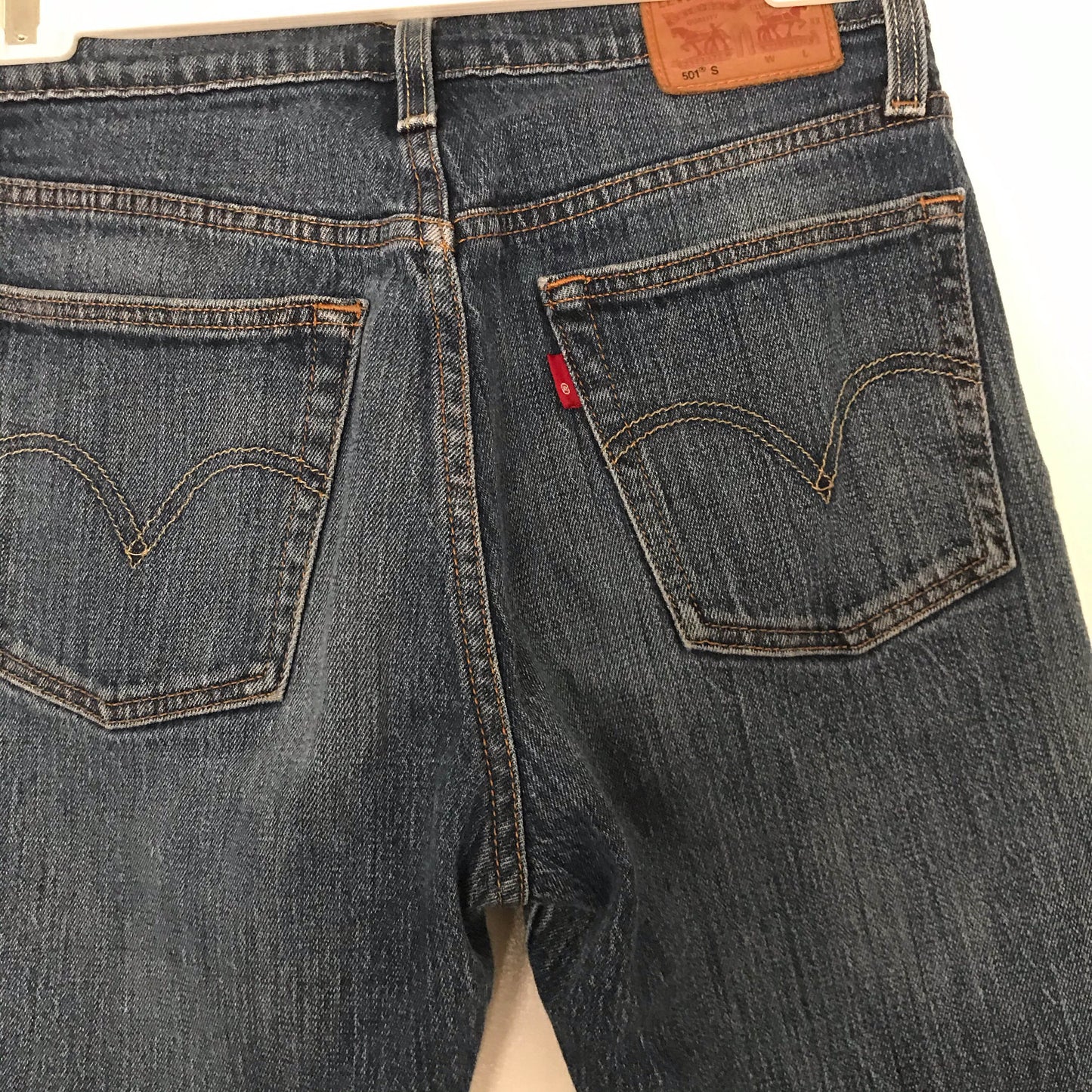 Prelovely | Levis 501 Button Fly Skinny Blue Mid Rise Jeans