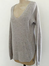 Prelovely | Aritzia Beige Waffle Knit Wool Sweater